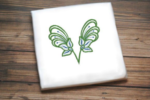 A Designer's Review of the Elegant Green Blue Flowers Embroidery File