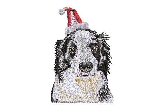 Border Collie in Santa Hat: A Craft Fair Gem