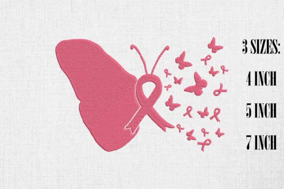 Breast Cancer Fighting Butterfly Embroidery