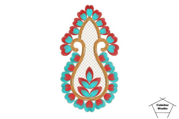 Cyan Caged Weed: A Florist's Dream Embroidery Design