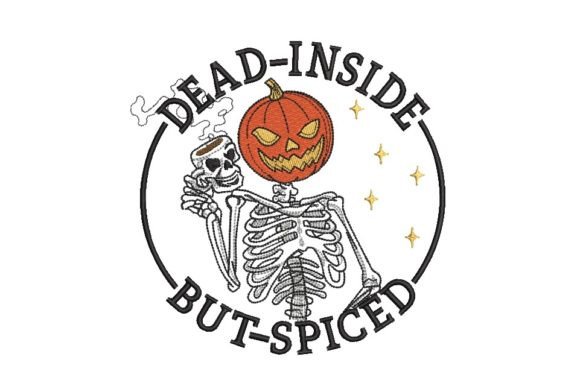 Skeleton with Coffee: A Bold Embroidery Design for Craft Fair Success