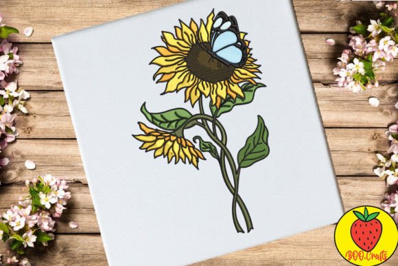 Sunflowers & Butterfly: A Perfect Embroidered Gift Design